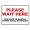 Signmission PSA Please Wait Here This Helps Social Distancing 10in X 7in Wall Graphic, OS-NS-RD-710-25508 OS-NS-RD-710-25508 - alternate 1